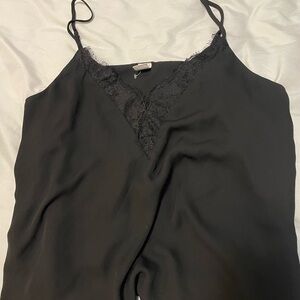 Melrose and Market Black Lace Trim Tank Top